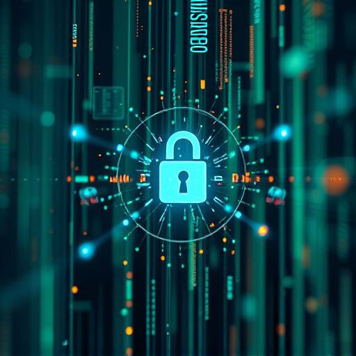 Abstract visual metaphor of a person managing multiple digital privacy settings and data streams