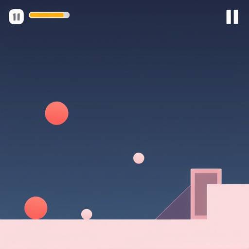 Screenshot of an abstract minimalist game with geometric shapes and a limited color scheme