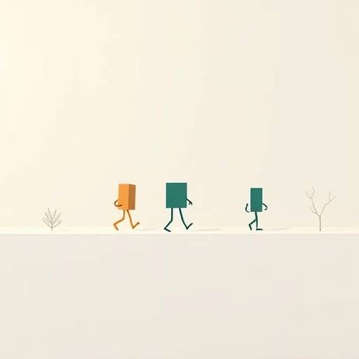 Screenshot of Thomas Was Alone showing abstract rectangular characters on a simple platforming level