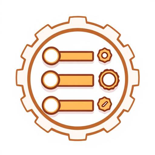 Stylized icon representing cookie settings, showing toggles and gears